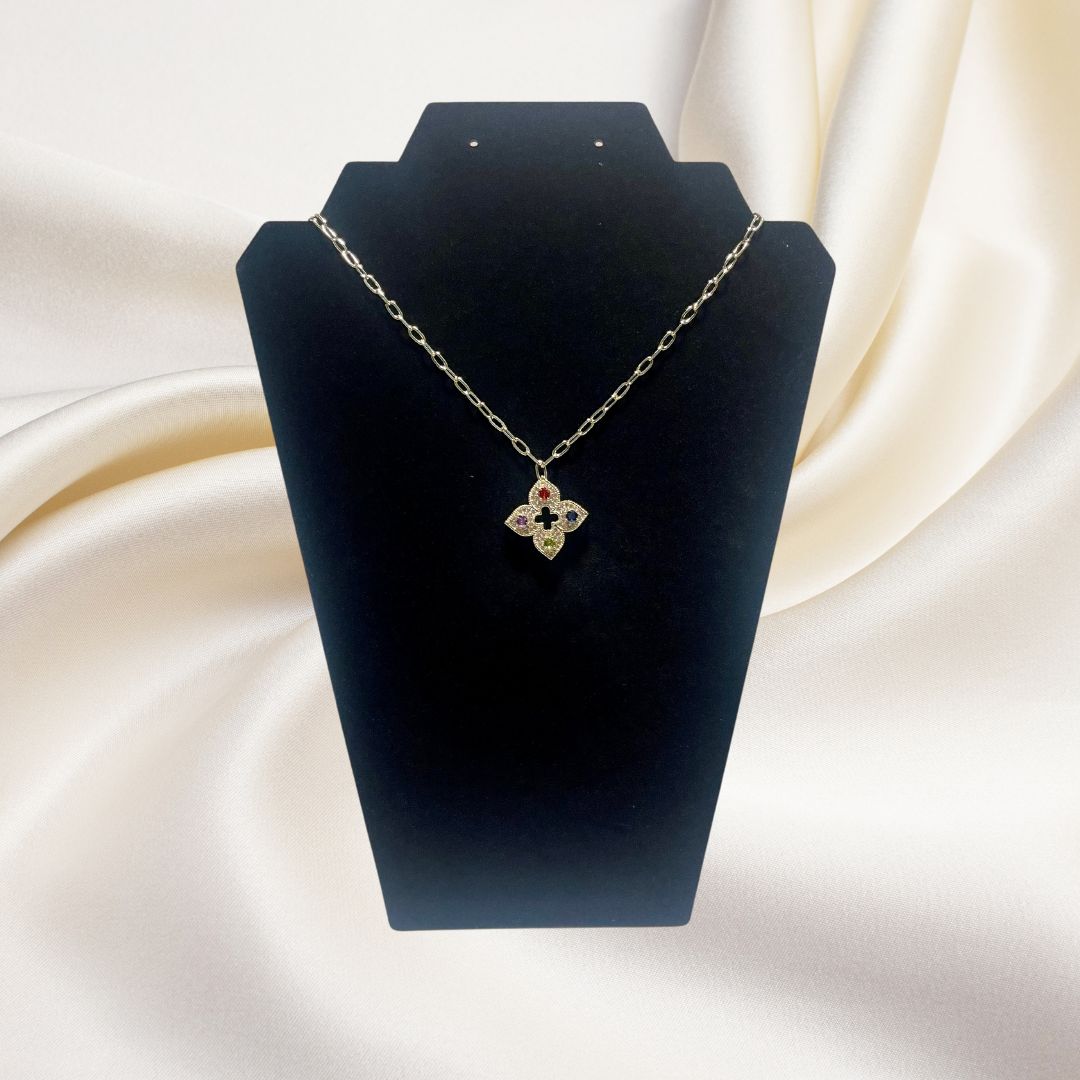 Floral Luxe Charm Necklace | Elegant Women's Jewelry